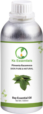Ks Essentials 100% Pure Bay Essential Oil (Pimenta racemosa) Natural Therapeutic Grade(1000 ml)