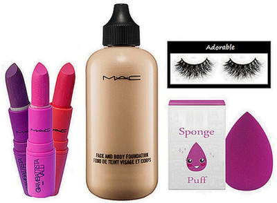 Adorable eyelashes, mac giambattista long lasting lipstick pack of 3 , face and body foundation , sponge puff(Set of 6)
Adorable eyelashes, mac giambattista long lasting lipstick pack of 3 , face and body foundation , sponge puff(Set of 6)