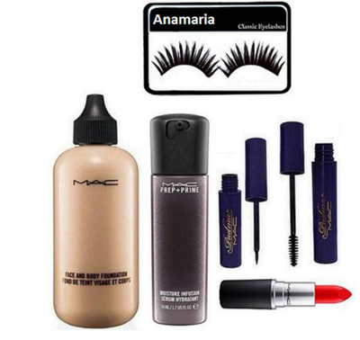 anamaria Eyelashes & Mac Face&Body Foundation & Padma Eyeliner+Mascara & Moisture infusion Face Serum With Lipstick(Set of 6)
anamaria Eyelashes & Mac Face&Body Foundation & Padma Eyeliner+Mascara & Moisture infusion Face Serum With Lipstick(Set of 6)