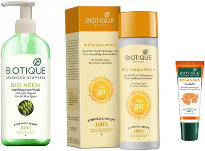 BIOTIQUE BIO Neem Purifying Face Wash For All Skin Types, LIP BALM, Sandalwood Lotion SPF 50(Set of 3)
BIOTIQUE BIO Neem Purifying Face Wash For All Skin Types, LIP BALM, Sandalwood Lotion SPF 50(Set of 3)