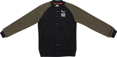 Puma Full Sleeve Solid Baby Boy's Jacket, Cotton black