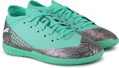 Puma Boys & Girls Lace Football Shoes(Green, White black