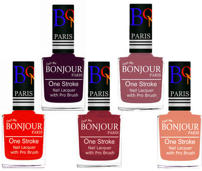Bonjour Paris Stylish Nail Polish Set of 5 Pcs 01-02-03-05-23 Orange,Plum,Maroon,Nude,Peach(Pack of 5)
Bonjour Paris Stylish Nail Polish Set of 5 Pcs 01-02-03-05-23 Orange,Plum,Maroon,Nude,Peach(Pack of 5)