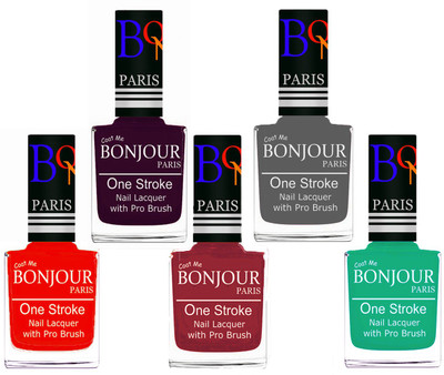 Bonjour Paris Stylish Nail Polish Set of 5 Pcs 01-02-03-22-44 Orange,Plum,Maroon,Grey,Green(Pack of 5)
Bonjour Paris Stylish Nail Polish Set of 5 Pcs 01-02-03-22-44 Orange,Plum,Maroon,Grey,Green(Pack of 5)