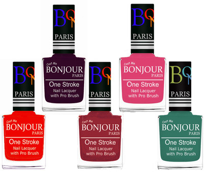 Bonjour Paris Stylish Nail Polish Set of 5 Pcs 01-02-03-10-42 Orange,Plum,Maroon,Peach,Sky Blue(Pack of 5)
Bonjour Paris Stylish Nail Polish Set of 5 Pcs 01-02-03-10-42 Orange,Plum,Maroon,Peach,Sky Blue(Pack of 5)