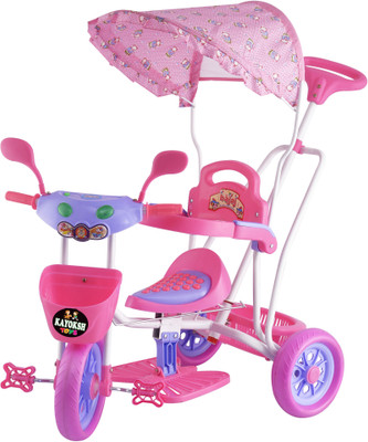 kayoksh BABY TRICYCLE FOR KIDS WITH FRONT OR BACK BASKET WITH CANOPY AND PARENT HANDLE OR MUSICAL TRICYCLE PINK COLOUR KIDS TRICYCLE RECOMMENDED TRICYCLE FOR BABY GIRL OR TRICYCLE FOR BABY BOY OR TRICYCLE FOR TODDLER GIRL OR TRICYCLE FOR TODDLER BOY RECOM