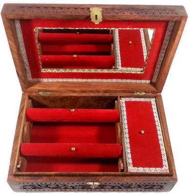 NEWWOODSTYLE JEWELLRY BOX SIMPLE Vanity Box(Brown, Red)