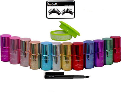 ISABELLA Eyelashes & Colorful Miror Nail Paint & Nail Paint Remover With Pen Eyeliner(Set of 15)
ISABELLA Eyelashes & Colorful Miror Nail Paint & Nail Paint Remover With Pen Eyeliner(Set of 15)