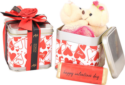 Zoroy Luxury Chocolate Valentines day Tin Box with a couple teddy and Happy Valentines day milk chocolate bar Combo(50 g)
Zoroy Luxury Chocolate Valentines day Tin Box with a couple teddy and Happy Valentines day milk chocolate bar Combo(50 g)