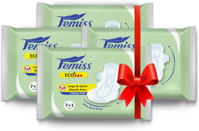 Femiss Dry Feel Over Night Sanitary Pad - ECO+ Extra Large,Pack Of 4 (Each -8 Pads) Sanitary Pad(Pack of 4)
Femiss Dry Feel Over Night Sanitary Pad - ECO+ Extra Large,Pack Of 4 (Each -8 Pads) Sanitary Pad(Pack of 4)