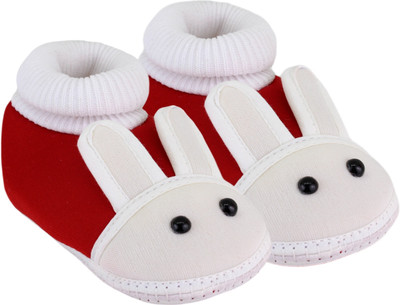 Neska Moda 0 To 6 Month Baby Booties(Toe to Heel Length - 10 cm Maroon)