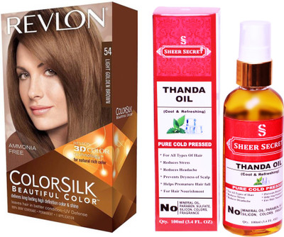 SHEER SECRET THANDA OIL 100 ML (PURE COLD PRESSED) with HAIR COLOUR LIGHT GOLDEN BROWN 54(Set of 2)
SHEER SECRET THANDA OIL 100 ML (PURE COLD PRESSED) with HAIR COLOUR LIGHT GOLDEN BROWN 54(Set of 2)