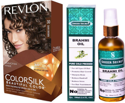 SHEER SECRET BRAHMI OIL 100 ML (PURE COLD PRESSED) with REVLON HAIR COLOUR DARK BROWN 30(Set of 2)
SHEER SECRET BRAHMI OIL 100 ML (PURE COLD PRESSED) with REVLON HAIR COLOUR DARK BROWN 30(Set of 2)