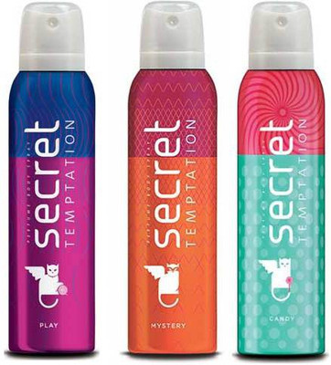 Secret Temptation Mystery, Candy and Play Deodorant Spray - For Women(450 ml, Pack of 3)
Secret Temptation Mystery, Candy and Play Deodorant Spray - For Women(450 ml, Pack of 3)