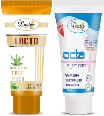 Luster Lacto Tan Removal Face Pack & Octa Wash Scrub Mask (3 in 1) - Instant Facial(120 ml)
Luster Lacto Tan Removal Face Pack & Octa Wash Scrub Mask (3 in 1) - Instant Facial(120 ml)