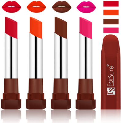 Forsure New & Improved Stylish Matte English Lipsticks(Red, Nude, Wine, Rose Pink)
Forsure New & Improved Stylish Matte English Lipsticks(Red, Nude, Wine, Rose Pink)
