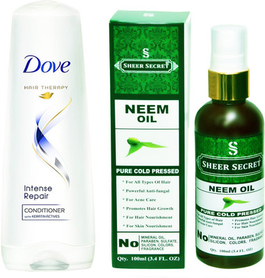 SHEER SECRET NEEM OIL 100ML (PURE COLD PRESSED) and 170 ML INTENSE REPAIR CONDITIONER(Set of 2)
SHEER SECRET NEEM OIL 100ML (PURE COLD PRESSED) and 170 ML INTENSE REPAIR CONDITIONER(Set of 2)