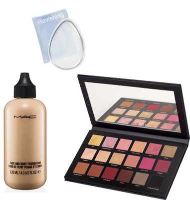 ravishing silicone puff, MAC face & body foundation & HUDA Eye shadow 18 shades palette(Set of 3)
ravishing silicone puff, MAC face & body foundation & HUDA Eye shadow 18 shades palette(Set of 3)