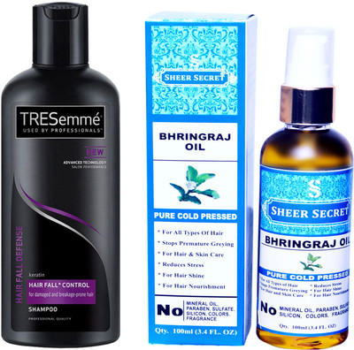 SHEER SECRET BHRINGRAJ OIL 100ML (PURE COLD PRESSED) and TRESEMME 190 ML HAIR FALL DEFENCE SHAMPOO(Set of 2)
SHEER SECRET BHRINGRAJ OIL 100ML (PURE COLD PRESSED) and TRESEMME 190 ML HAIR FALL DEFENCE SHAMPOO(Set of 2)