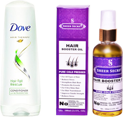 SHEER SECRET HAIR BOOSTER OIL 100ML (PURE COLD PRESSED) and 180 ML HAIRFALL RESCUE CONDITIONER(Set of 2)
SHEER SECRET HAIR BOOSTER OIL 100ML (PURE COLD PRESSED) and 180 ML HAIRFALL RESCUE CONDITIONER(Set of 2)