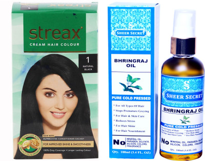 SHEER SECRET BHRINGRAJ OIL 100 ML (PURE COLDPRESSED) and COLOUR REGULAR NATURAL BLACK NO. 1(Set of 2)
SHEER SECRET BHRINGRAJ OIL 100 ML (PURE COLDPRESSED) and COLOUR REGULAR NATURAL BLACK NO. 1(Set of 2)