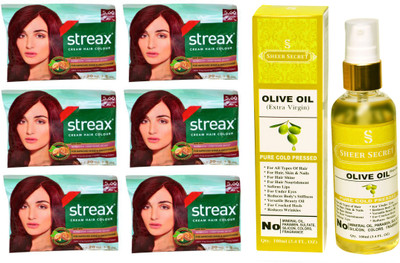 SHEER SECRET OLIVE OIL 100 ML (PURE COLDPRESSED) and COLOUR 6 SACHET CINNAMON RED NO. 5.66(Set of 7)
SHEER SECRET OLIVE OIL 100 ML (PURE COLDPRESSED) and COLOUR 6 SACHET CINNAMON RED NO. 5.66(Set of 7)