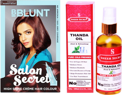 SHEER SECRET THANDA OIL 100 ML (PURE COLDPRESSED) and HAIR COLOUR MAHOGANY REDDISH BROWN NO. 5.32(Set of 2)
SHEER SECRET THANDA OIL 100 ML (PURE COLDPRESSED) and HAIR COLOUR MAHOGANY REDDISH BROWN NO. 5.32(Set of 2)