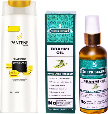 SHEER SECRET BRAHMI OIL 100ML (PURE COLD PRESSED) and PANTENE LONG BLACK SHAMPOO 340 ML(Set of 2)
SHEER SECRET BRAHMI OIL 100ML (PURE COLD PRESSED) and PANTENE LONG BLACK SHAMPOO 340 ML(Set of 2)