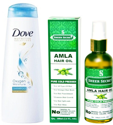 SHEER SECRET AMLA OIL 100ML (PURE COLD PRESSED) and 180 ML OXYGEN MOISTURE SHAMPOO(Set of 2)
SHEER SECRET AMLA OIL 100ML (PURE COLD PRESSED) and 180 ML OXYGEN MOISTURE SHAMPOO(Set of 2)