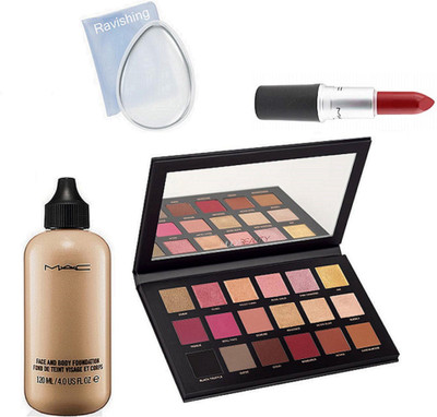 ravishing silicone puff, MAC face & body foundation & Huda eye shadow 18 shades palette & lipstick(Set of 4)
ravishing silicone puff, MAC face & body foundation & Huda eye shadow 18 shades palette & lipstick(Set of 4)