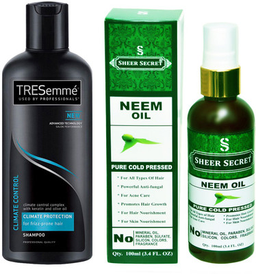 SHEER SECRET NEEM OIL 100ML (PURE COLD PRESSED) and TRESEMME 190 ML CLIMATE CONTROL SHAMPOO(Set of 2)
SHEER SECRET NEEM OIL 100ML (PURE COLD PRESSED) and TRESEMME 190 ML CLIMATE CONTROL SHAMPOO(Set of 2)