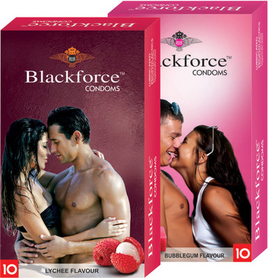 BLACK FORCE BUBBLEGUM LYCHEE 2 PACK Condom(Set of 2, 20S)