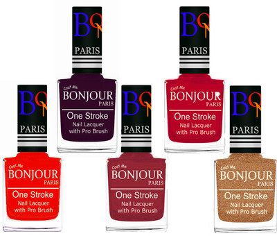 Bonjour Paris Stylish Nail Polish Set of 5 Pcs 01-02-03-04-39 Orange-Plum-Maroon-Pink-Coper(Pack of 5)
Bonjour Paris Stylish Nail Polish Set of 5 Pcs 01-02-03-04-39 Orange-Plum-Maroon-Pink-Coper(Pack of 5)