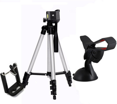 Blue Birds BEST Quality Tripod-3110 Portable Adjustable Tripod storng body with Mobile Holder Mount Aluminum Lightweight Camera Stand Mobile Stand Selfie Stand With Three-Dimensional Head & Quick Release Plate For all smartphone Tripod(Silver & Black, Sup
Blue Birds BEST Quality Tripod-3110 Portable Adjustable Tripod storng body with Mobile Holder Mount Aluminum Lightweight Camera Stand Mobile Stand Selfie Stand With Three-Dimensional Head & Quick Release Plate For all smartphone Tripod(Silver & Black, Sup