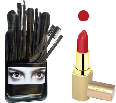 Bonjour Paris Makeup Brush with Lipstick combo WITH BPL 25(Set of 2)