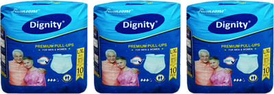ROMSONS DIGNITY PREMIUM PULL UPS PANT TYPE ADULT DIAPERS, SIZE L-XL, 10 Pcs. PACK, COMBO OF 3 PACKS, FOR WAIST SIZE 34-59 INCHES, TOTAL 30 PANTS - L - XL(30 Pieces)
ROMSONS DIGNITY PREMIUM PULL UPS PANT TYPE ADULT DIAPERS, SIZE L-XL, 10 Pcs. PACK, COMBO OF 3 PACKS, FOR WAIST SIZE 34-59 INCHES, TOTAL 30 PANTS - L - XL(30 Pieces)