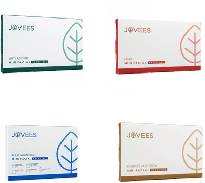 Jovees Fairness and Glow, Fruit, Anti Ageing, & Pearl Whitening, Mini Facial Value Kit.(Four Flavour) 249 g(Set of 4)
Jovees Fairness and Glow, Fruit, Anti Ageing, & Pearl Whitening, Mini Facial Value Kit.(Four Flavour) 249 g(Set of 4)