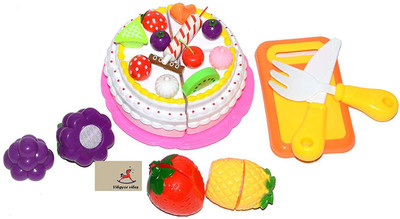 Vibgyor Vibes Fast Food Cake and Fruits Pretend Play Set with Chopping Board, Plate and Accessories
Vibgyor Vibes Fast Food Cake and Fruits Pretend Play Set with Chopping Board, Plate and Accessories