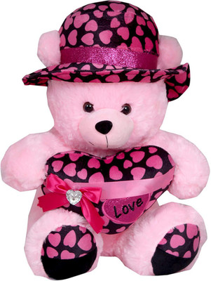 SANA TOYS Premium Quality Cute Beautiful Valentine Teddy with Heart Loveable Special Gifts- 40 cm - 40 cm(Pink)