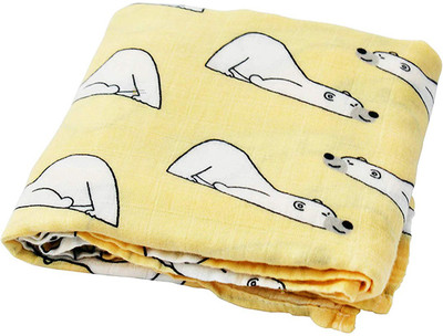 Shumee Animal Swadding Baby Blanket(Microfiber, Yellow