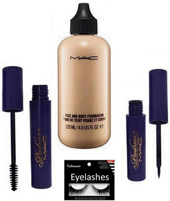 Ultimate Eyelashe s, Mac Padma Eyeliner & Mascara with Face & Body Foundation(Set of 4)
Ultimate Eyelashe s, Mac Padma Eyeliner & Mascara with Face & Body Foundation(Set of 4)