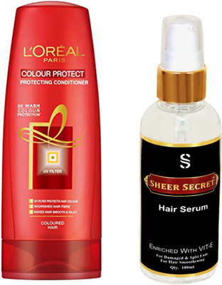 SHEER SECRET HAIR SERUM 100 ML and LOREAL CONDITIONER COLOUR PROTECT 175ML(Set of 2)
SHEER SECRET HAIR SERUM 100 ML and LOREAL CONDITIONER COLOUR PROTECT 175ML(Set of 2)