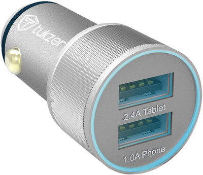 Tukzer 3.4 Amp Turbo Car Charger(Silver)