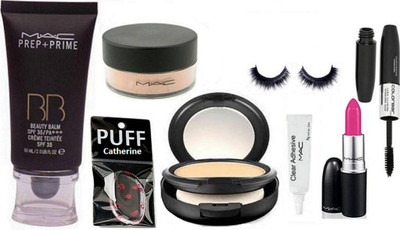 catherine silicon puff, mac prep+prime BB beauty balm, loose powder, compact, finish matte lipstick, colorbar two in one eyeliner and mascara with eyelashes and eyelashes glue(Set of 8)
catherine silicon puff, mac prep+prime BB beauty balm, loose powder, compact, finish matte lipstick, colorbar two in one eyeliner and mascara with eyelashes and eyelashes glue(Set of 8)