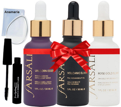 Anamaria Silicone Puff & Volcanic Elixir And Rose gold Elixir And Unicorn Essence Farsali Face Serum (pack Of 3) With Haughty Naughty Lash Mascara(Set of 5)
Anamaria Silicone Puff & Volcanic Elixir And Rose gold Elixir And Unicorn Essence Farsali Face Serum (pack Of 3) With Haughty Naughty Lash Mascara(Set of 5)