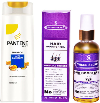 SHEER SECRET HAIR BOOSTER OIL 100ML (PURE COLD PRESSED) and PANTENE ANTI DANDRUFF SHAMPOO 340 ML(Set of 2)
SHEER SECRET HAIR BOOSTER OIL 100ML (PURE COLD PRESSED) and PANTENE ANTI DANDRUFF SHAMPOO 340 ML(Set of 2)