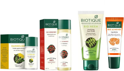 BIOTIQUE BIO Dandelion Ageless Lightening Serum, BERBERRY HYDRATING CLEANSER FOR ALL SKIN TYPES, Neem Purifying Face Wash,LIP CARE(Set of 4)
BIOTIQUE BIO Dandelion Ageless Lightening Serum, BERBERRY HYDRATING CLEANSER FOR ALL SKIN TYPES, Neem Purifying Face Wash,LIP CARE(Set of 4)