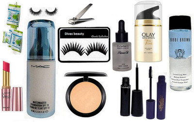 divas beauty Eyelashes & Matchmaster Foundation & Mac Compact & Mac Eyeliner & Lakme 9 To 5 Lipstick & Mac Primer Oil & Nail Cutter & Olay Cream & Napkin & Padma Mascara & Eyelashes & Bobbi Brown Remover(Set of 12)
divas beauty Eyelashes & Matchmaster Foundation & Mac Compact & Mac Eyeliner & Lakme 9 To 5 Lipstick & Mac Primer Oil & Nail Cutter & Olay Cream & Napkin & Padma Mascara & Eyelashes & Bobbi Brown Remover(Set of 12)