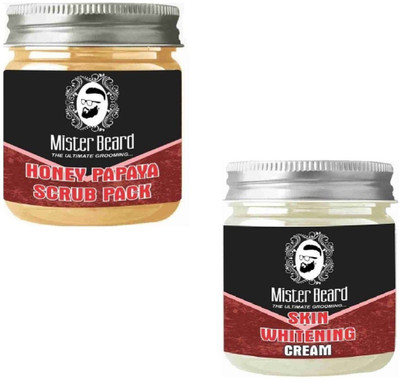 MISTER BEARD Honey Papaya Scrub Pack 100gm WITH Skin Whitening Cream 100gm(Set of 2)
MISTER BEARD Honey Papaya Scrub Pack 100gm WITH Skin Whitening Cream 100gm(Set of 2)