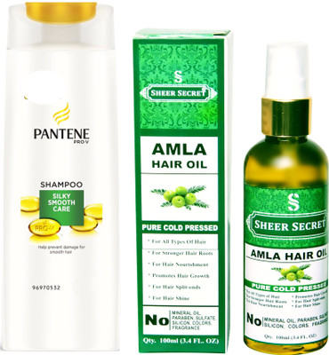 SHEER SECRET AMLA HAIR OIL 100ML (PURE COLD PRESSED) and PANTENE SILKY SMOOTH CARE SHAMPOO 340 ML(Set of 2)
SHEER SECRET AMLA HAIR OIL 100ML (PURE COLD PRESSED) and PANTENE SILKY SMOOTH CARE SHAMPOO 340 ML(Set of 2)